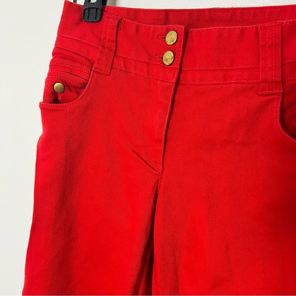 H&M Divided Women's Flare Jeans Holiday Christmas Red Size 4 - Picture 4 of 5